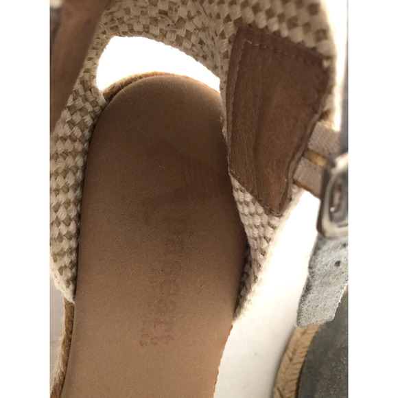 Paseart | Women's Gray Round Toe Espadrille Wedge Sandals Size 40 - Picture 10 of 10